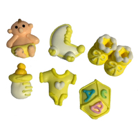 30mm Yellow Baby Edible Decorations 6 Piece Set