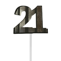 Large 21 Silver Stripe Topper