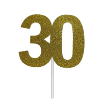 Glitter 30 Gold Cake Topper