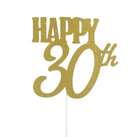 30th Cake Topper Gold