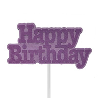 Purple Happy Birthday Cake Topper