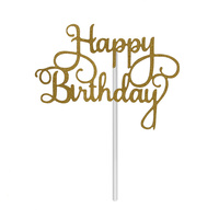 Birthday Cake Topper Glitter - Gold