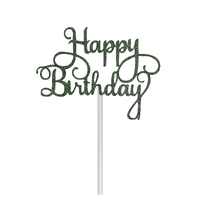 Birthday Cake Topper Glitter - Green