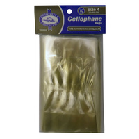 Cellophane Bag Size 4 - 125 x 265 x 65mm - 10 Pack