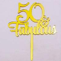 50 & Fabulous Gold Cake Topper