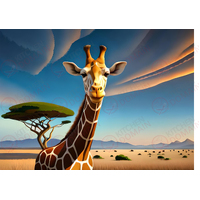 Giraffe Edible A4 Image - #01
