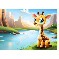 Giraffe Edible A4 Image - #02