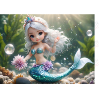 Mermaid Edible Image #1 - A4
