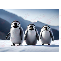 Baby Penguins Edible Image #04 - A4