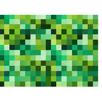 Green Pixels Medium Edible Image #02 - A4