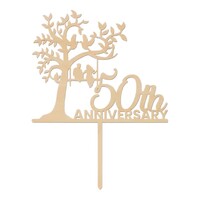 Wooden 50th Anniversary  Tree Cake Topper
