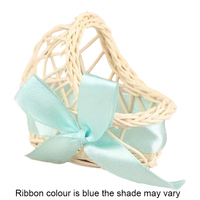 Baby Basket Blue Ribbon Decoration 6.5cm