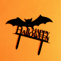 Acrylic Bat Happy Halloween Topper
