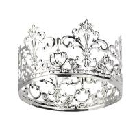 Silver Crown Cake Topper Decoration 10x6cm