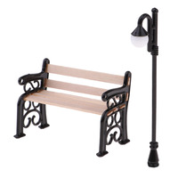 Park Bench & Street Lamp Decoration