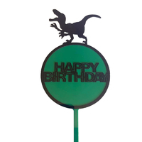 Acrylic Dinosaur Happy Birthday Topper