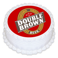 Double Brown Edible Image - Round