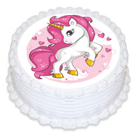 Unicorn Edible Cake Image - Round