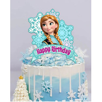 Acrylic Frozen Anna Happy Birthday Topper