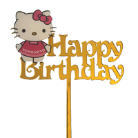 Acrylic Hello Kitty Happy Birthday Topper
