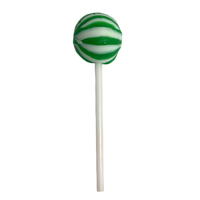 Round Ball Small Green Stripe Lollipop