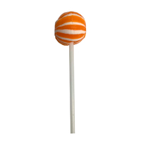 Round Ball Small Orange Stripe Lollipop
