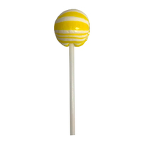 Round Ball Small Yellow Stripe Lollipop