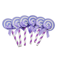 Lollipop Cake Topper Purple - 6 Piece