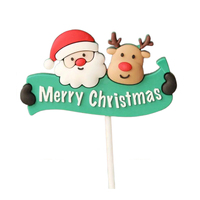 Santa & Reindeer Merry Christmas Sign Decoration 