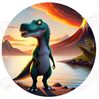 Dinosaur Edible Image #02 - Round