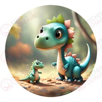Dinosaur Edible Image #06 - Round