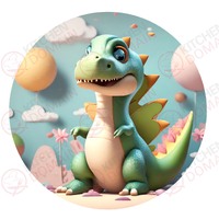 Dinosaur Edible Image #09 - Round