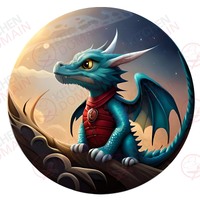Dragon Edible Image #08 - Round