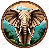 Elephant Edible Image #02 - Round