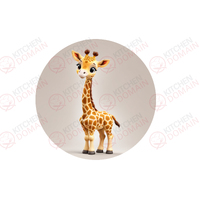 Giraffe Edible Image #04 - Round