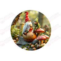 Gnome/elf Edible Image #02 - Round
