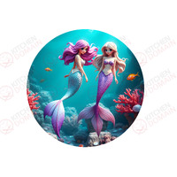 Mermaid Edible Cake Image - Round  #07