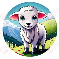 Lamb Edible Image #04 - Round