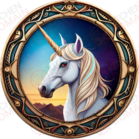 Unicorn Edible Image #01 - Round