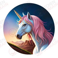 Unicorn Edible Image #02 - Round