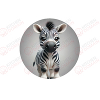 Zebra Edible Image #01 - Round