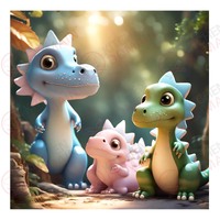 Dinosaur Edible Image #02 - Square