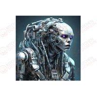 Metal Cyborg Edible Image #05 - Square