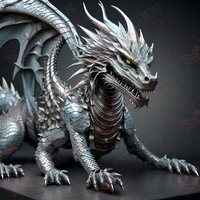 Metal Dragon Edible Image #01 - Square