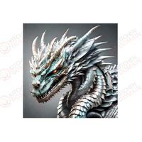 Metal Dragon Edible Image #04 - Square