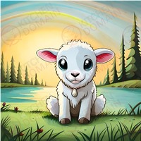 Lamb Edible Image #01 - Square