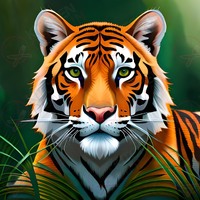 Tiger Edible Image #01 - Square