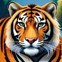 Tiger Edible Image #02 - Square