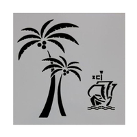 Coconut Tree-Ship Stencil