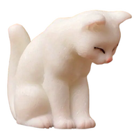 Miniature Sitting white Cat Cake Topper